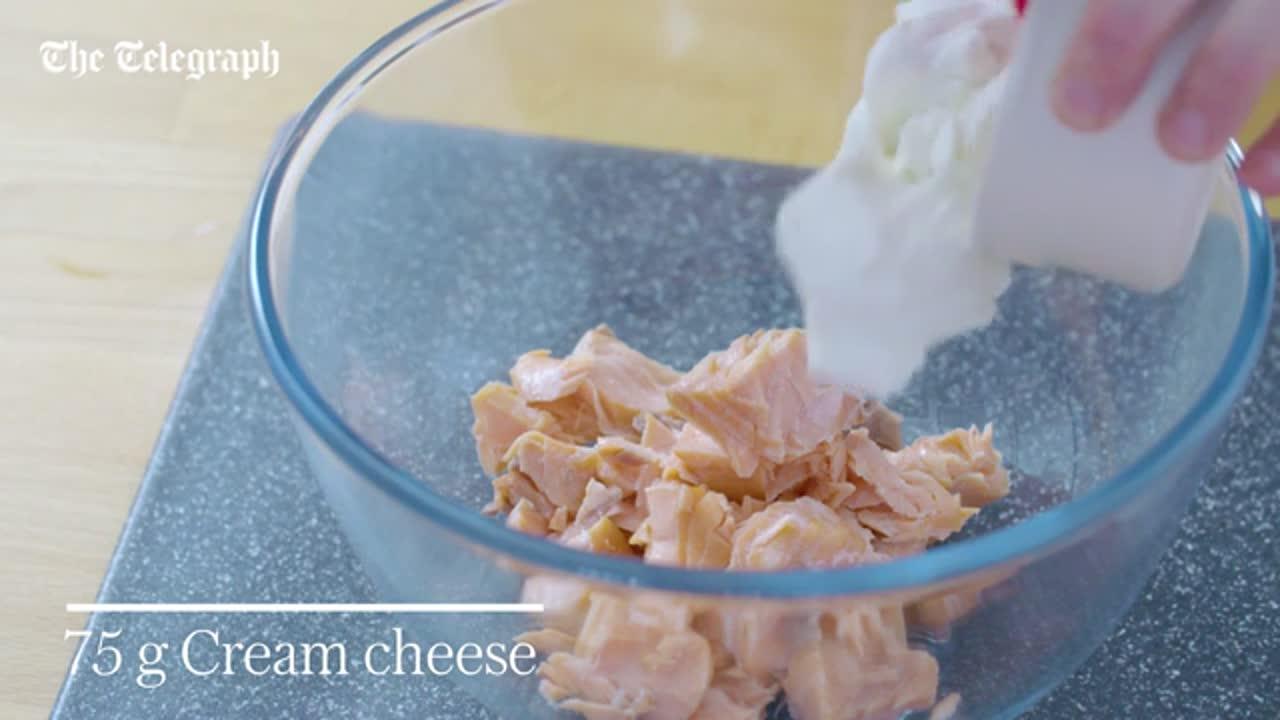وجبة سلمون و طرشي البن بن المعلب